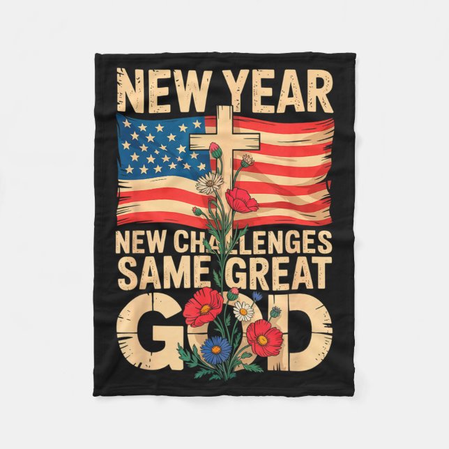 Happy New Year 2026 Christian Challenges Same Grea Fleecedecke (Vorderseite)