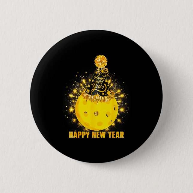 Happy New Year 2026 Ckleball Party Hat New Years E Button (Vorderseite)
