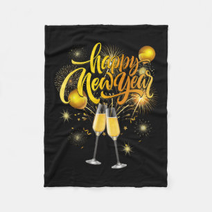 Happy New Year 2026 Confetti Fireworks New Years E Fleecedecke