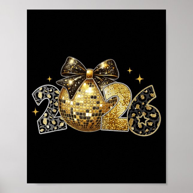 Happy New Year 2026 Coquette New Year Trendy  Poster (Vorne)
