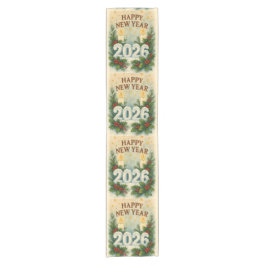 happy new year 2026 cozy table runner kurzer tischläufer