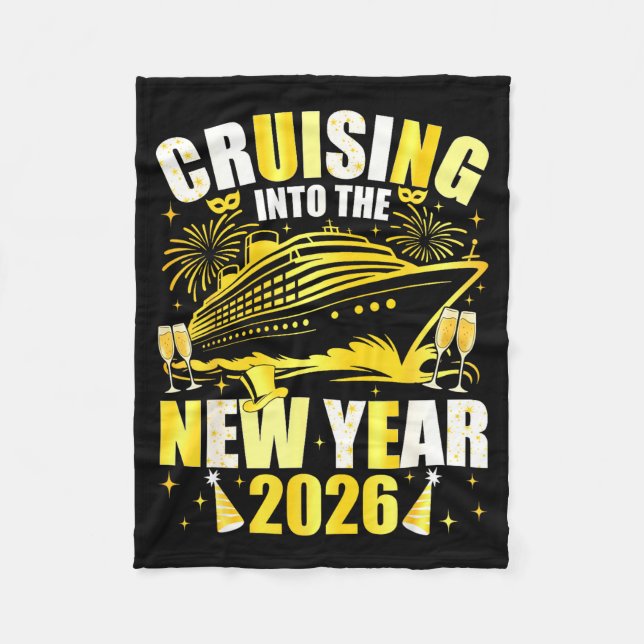 Happy New Year 2026 Cruising Into The New Year 202 Fleecedecke (Vorderseite)