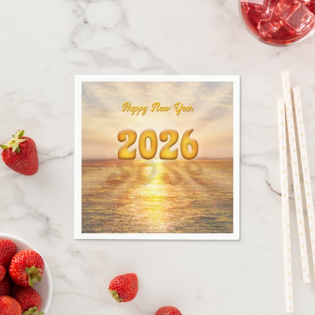 Happy New Year 2026 (customizable text) Serviette (Beispiel)