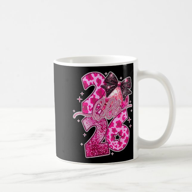 Happy New Year 2026 Disco Ball Bow New Year's Eve  Kaffeetasse (Rechts)
