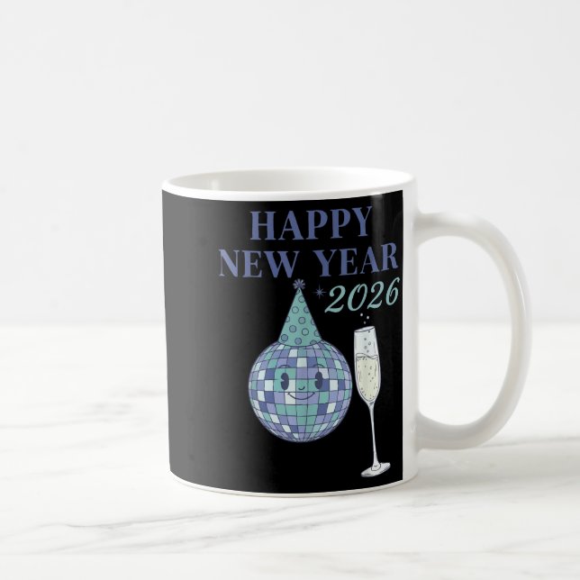 Happy New Year 2026 Disco Ball Celebration  Kaffeetasse (Rechts)