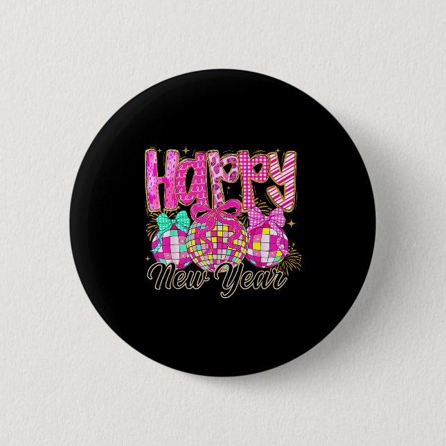 Happy New Year 2026 Family Celebration New Years E Button (Vorderseite)