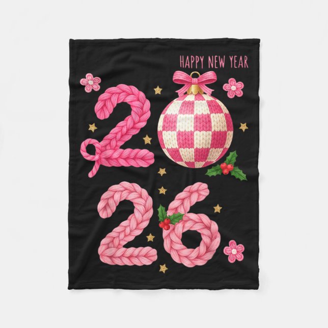 Happy New Year 2026 Family Matching Crochet Men Wo Fleecedecke (Vorderseite)