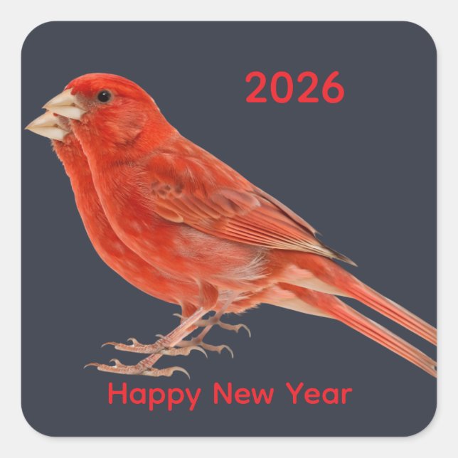 Happy New Year 2026 Festive Christmas Greenery Des Quadratischer Aufkleber (Vorderseite)