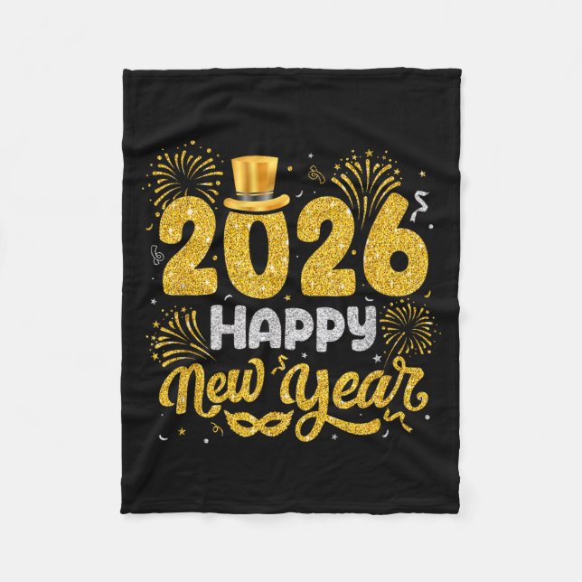 Happy New Year 2026 Fireworks New Years Eve Men Wo Fleecedecke (Vorderseite)