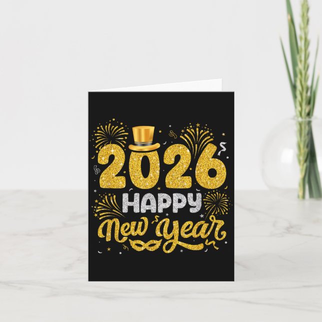 Happy New Year 2026 Fireworks New Years Eve Men Wo Karte (Vorderseite)