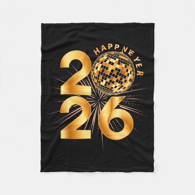 Happy New Year 2026  Fleecedecke (Vorderseite)