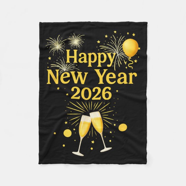 Happy New Year 2026  Fleecedecke (Vorderseite)