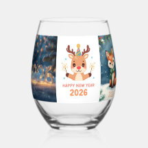 happy new year 2026 fox & reindeer 