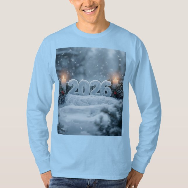 happy new year 2026 frosty winter long sleeve T-Shirt (Vorderseite)