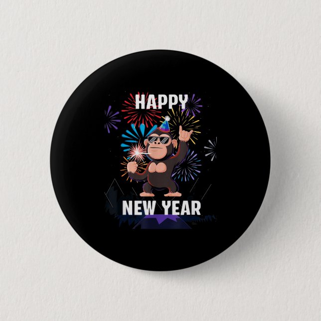 Happy New Year 2026 Funny Kids Bigfoot Lovers Part Button (Vorderseite)