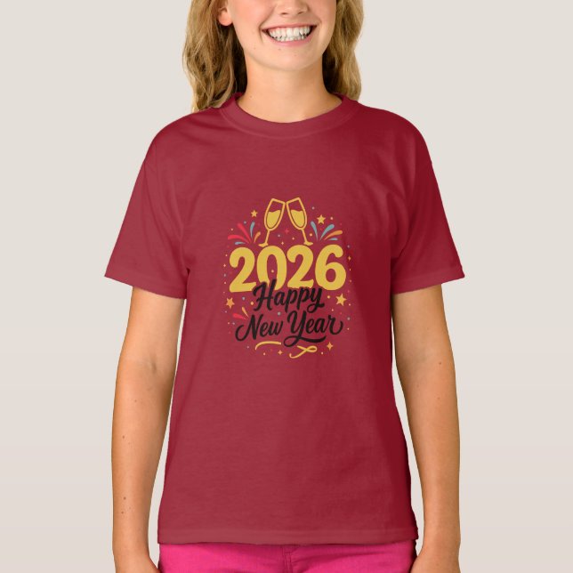 Happy New Year 2026 Girls’ T-Shirt (Devant)