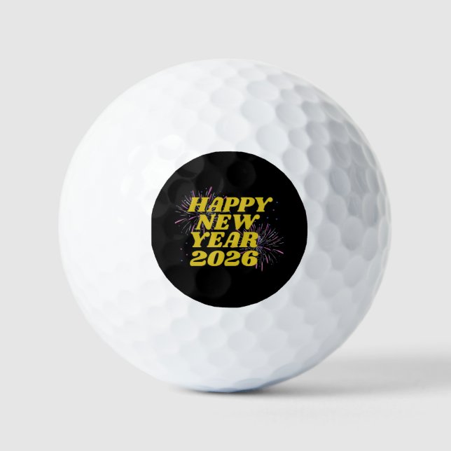 Happy New Year 2026 Golfball (Vorderseite)
