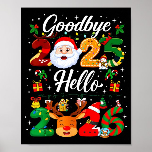 Happy New Year 2026 Goodbye 2025 Hello 2026  Poster (Vorne)