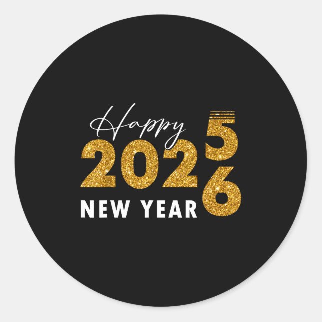 Happy New Year 2026 Goodbye 2025 Hello 2026  Runder Aufkleber (Vorderseite)