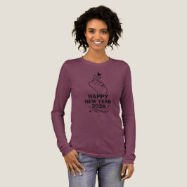 Happy New Year 2026  Hand Heart Long Sleeve Shirt