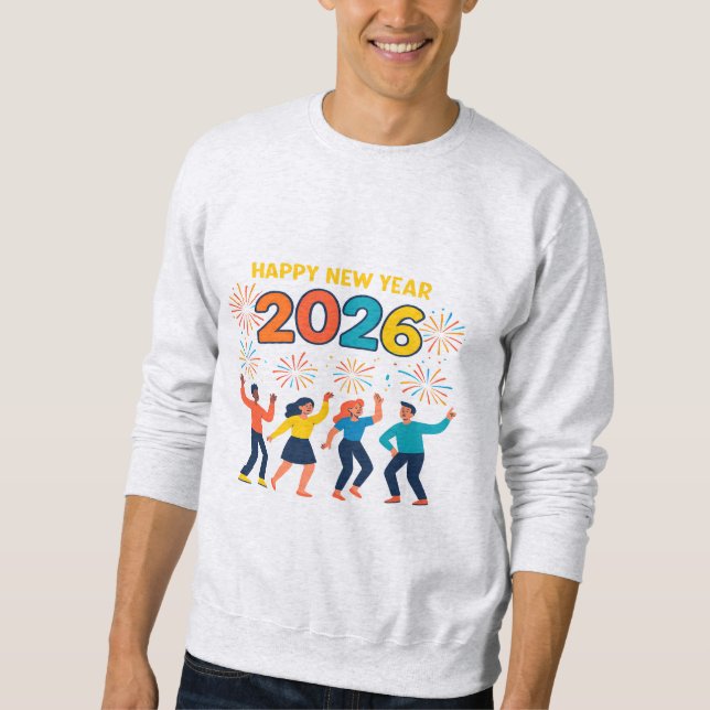 Happy New Year 2026 Men’s Holiday Gift Sweatshirt (Devant)