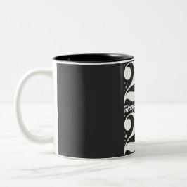 Happy New Year 2026 Midnight Clock Countdown Zweifarbige Tasse