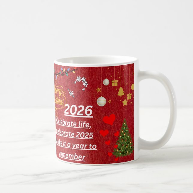 “Happy New Year 2026 Mug – Celebrate with Sparkle  (Droite)