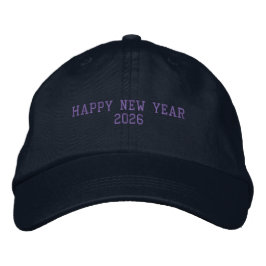 Happy New Year 2026 Navy Color Fresh-Hat Fits Wear Bestickte Baseballkappe