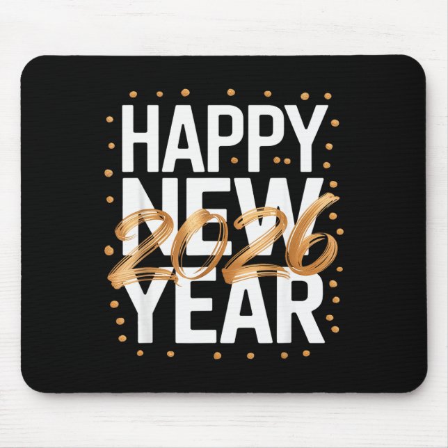Happy New Year 2026 New Years Eve  Mousepad (Vorne)
