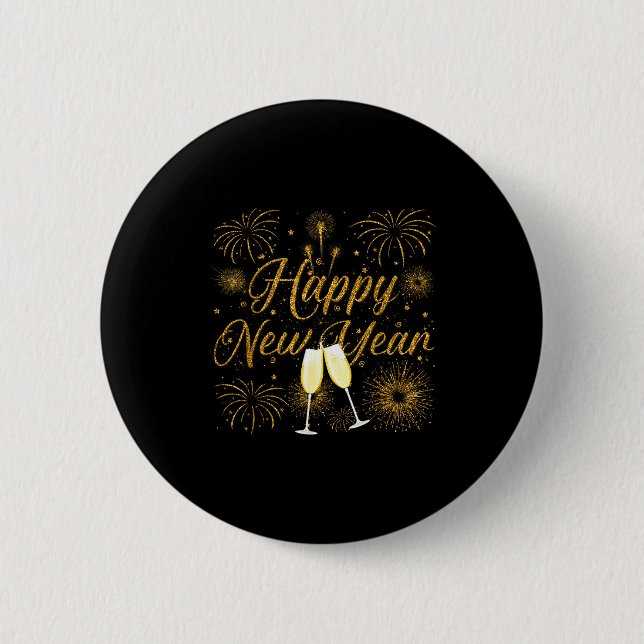 Happy New Year 2026 New Years Eve Party Countdown  Button (Vorderseite)