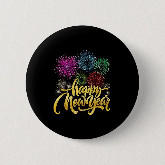 Happy New Year 2026 New Years Eve Party Countdown  Button (Vorderseite)