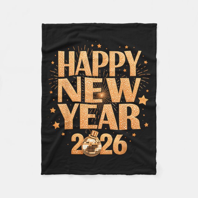 Happy New Year 2026 New Years Eve Party Countdown  Fleecedecke (Vorderseite)