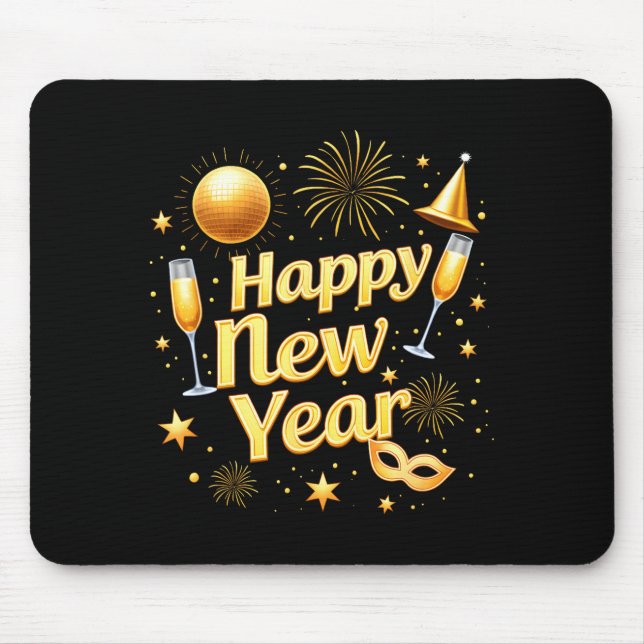 Happy New Year 2026 New Years Eve Party Countdown  Mousepad (Vorne)
