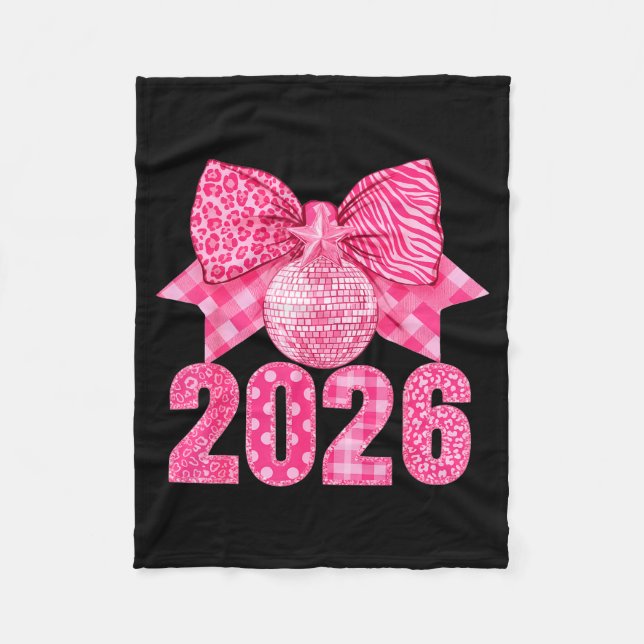 Happy New Year 2026 Nk Bow Patchwork Leopard Zebra Fleecedecke (Vorderseite)