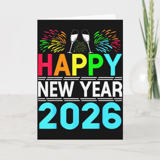Happy New Year 2026 Nye Party - Funny New Years Ev Karte (Vorderseite)