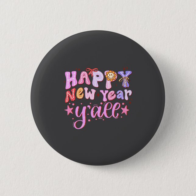 Happy New Year 2026 Party Countdown New Years Y'al Button (Vorderseite)