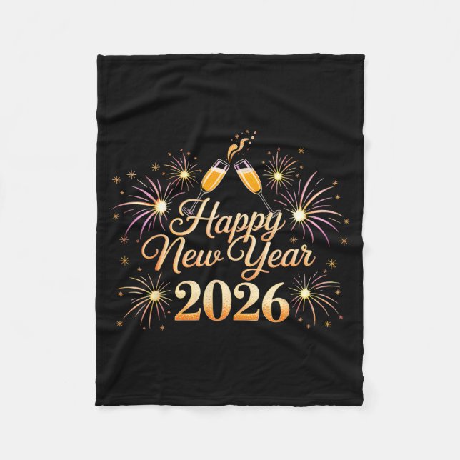 Happy New Year 2026 Party  Fleecedecke (Vorderseite)