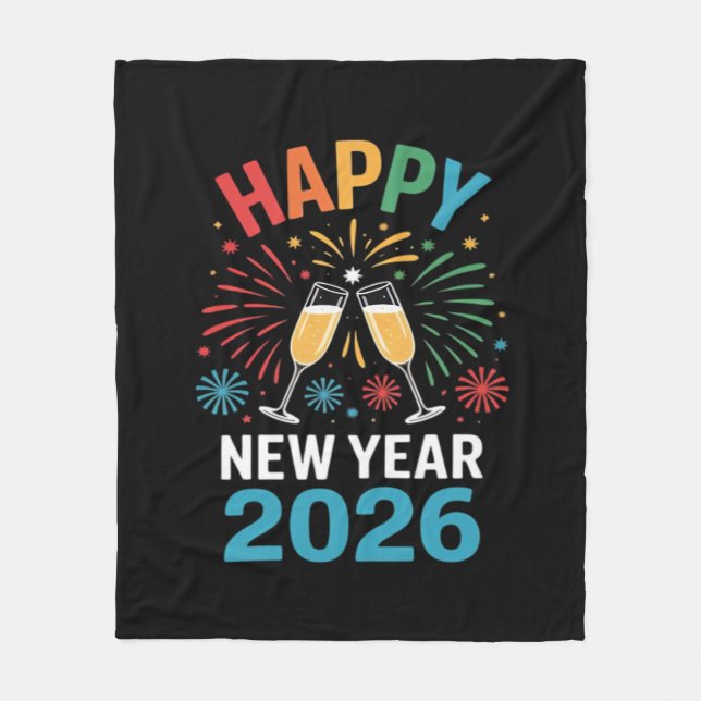 Happy New Year 2026 Party Funny New Years Eve 2026 Fleecedecke (Vorderseite)