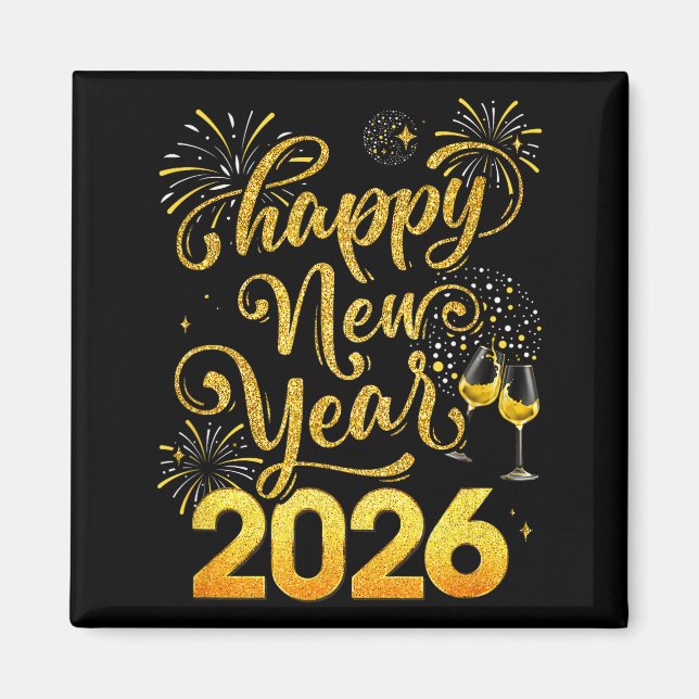Happy New Year 2026 Party New Years Eve Holiday  Magnet (Vorne)
