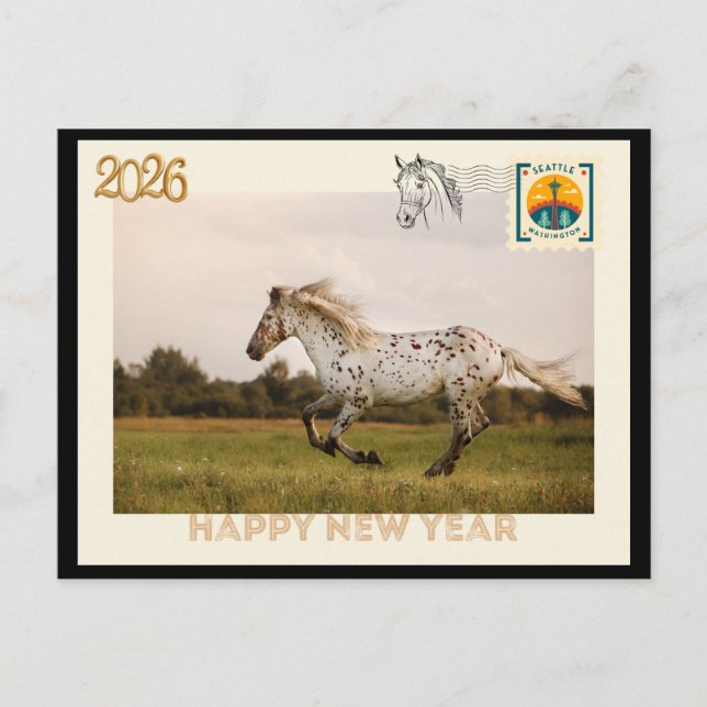 Happy New Year 2026 postcard Postkarte (Vorderseite)