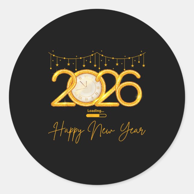 Happy New Year 2026  Runder Aufkleber (Vorderseite)