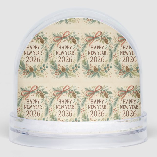 happy new year 2026 rustic snow globe (Avant)