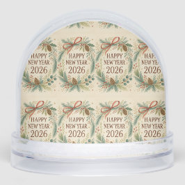 happy new year 2026 rustic snow globe schneekugeln
