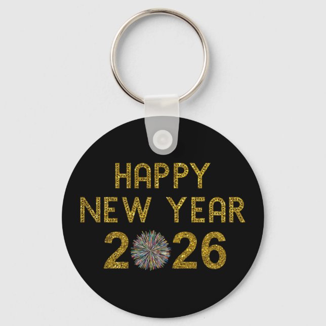Happy New Year 2026 Schlüsselanhänger (Vorderseite)