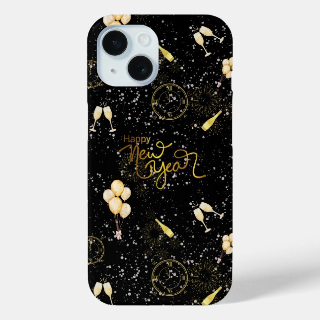 Happy New Year 2026 Seamless Pattern Case-Mate iPhone Hülle (Rückseite)