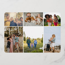 Happy New Year 7 Foto Horizontal Gold Metallic Folien Feiertagskarte