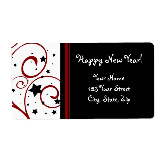 Happy New Year Address Labels (Vorne)