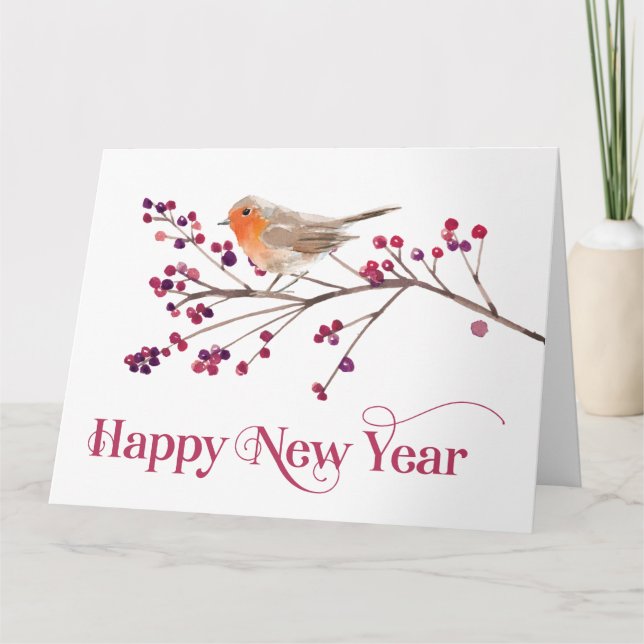 Happy New Year Announcement Holiday Karte (Vorderseite)