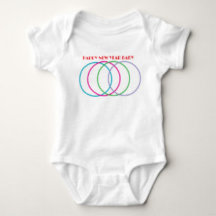Happy New Year Baby" farbenfroher Baby Bodysuit. Strampler