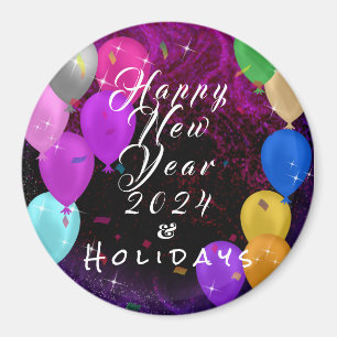 Happy New Year Balloon Magnet